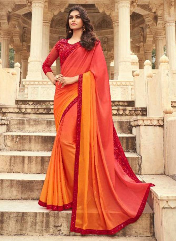 TFH SANDAL WOOD 8th EDITION Latest Stylish Fancy Party Wear Mix Silk Heavy Designer Saree Collection